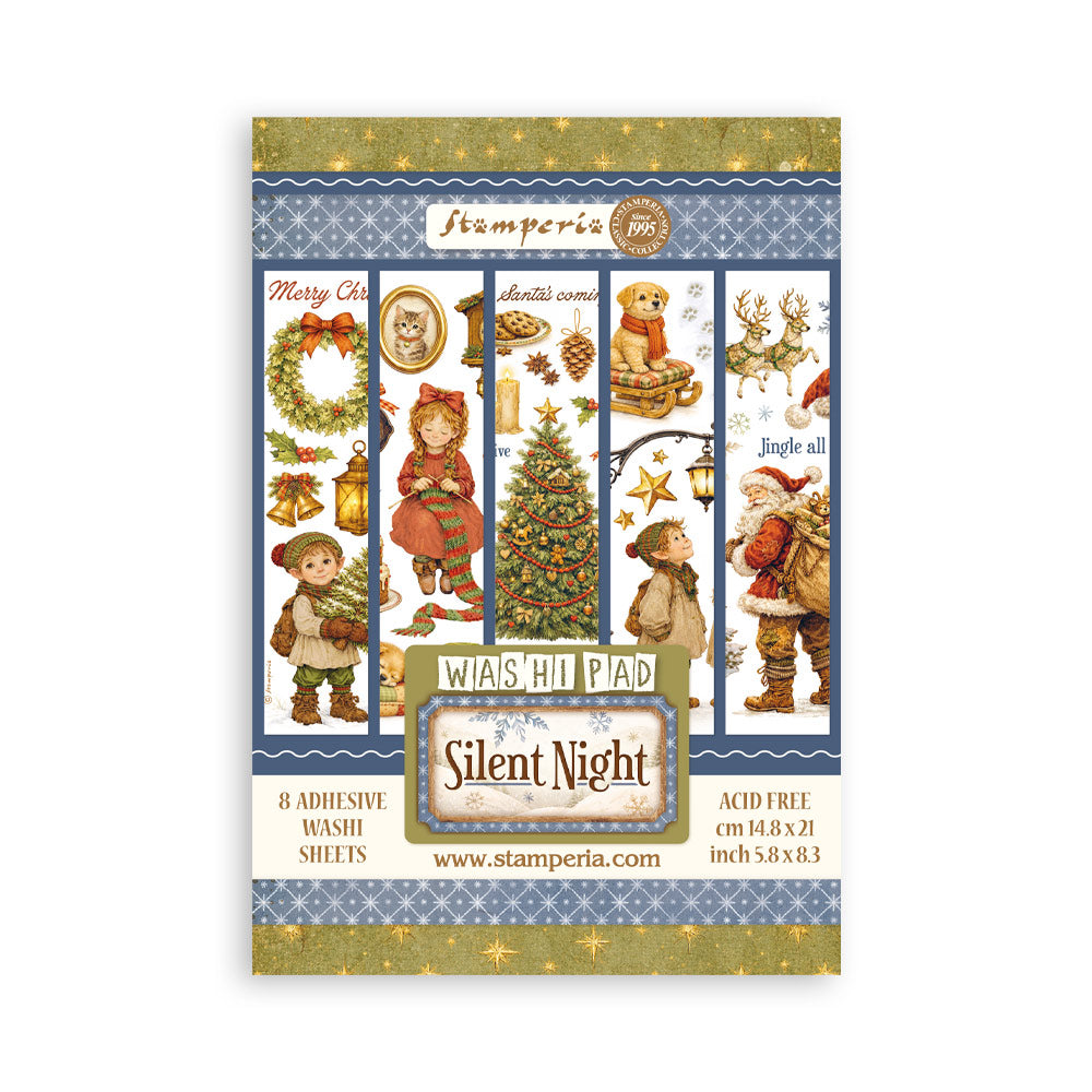 Printed Washi Pad For Art And Craft A5 8 Sheets - Silent Night