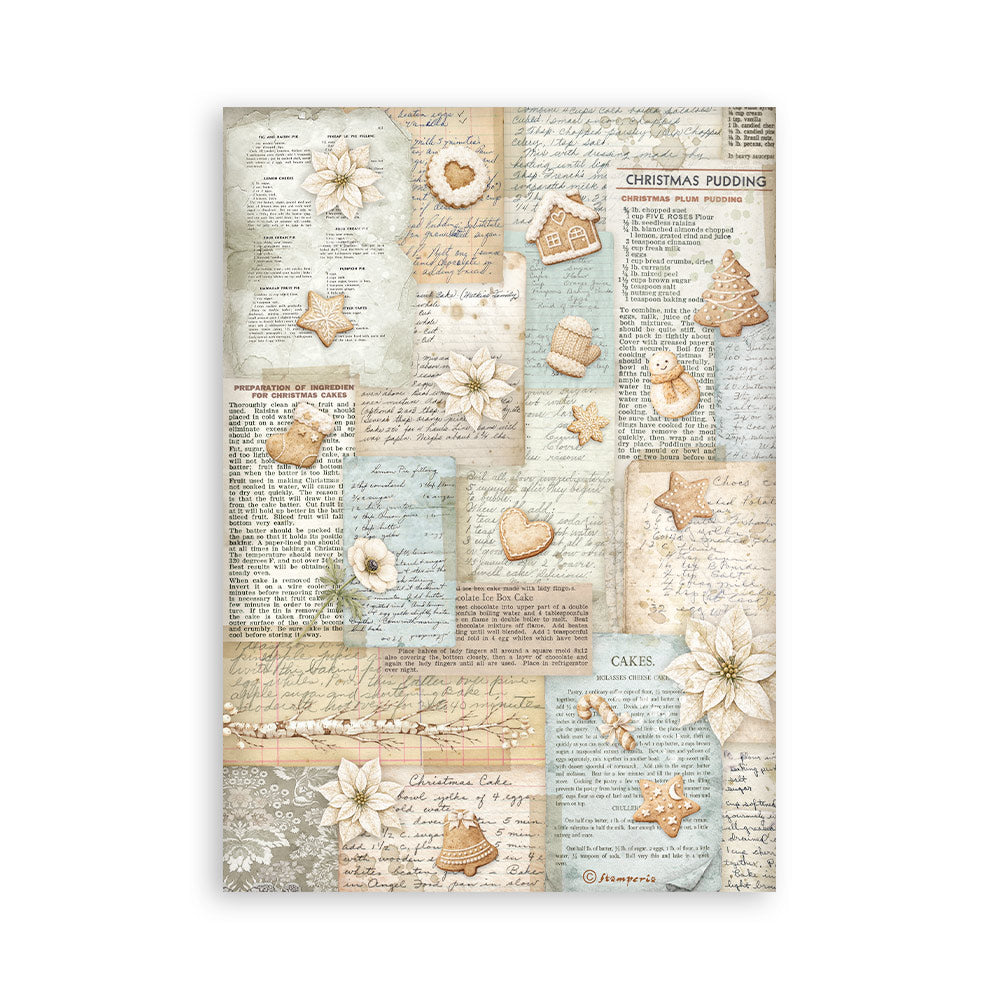 Printed Washi Pad For Art And Craft A5 8 Sheets - White Christmas