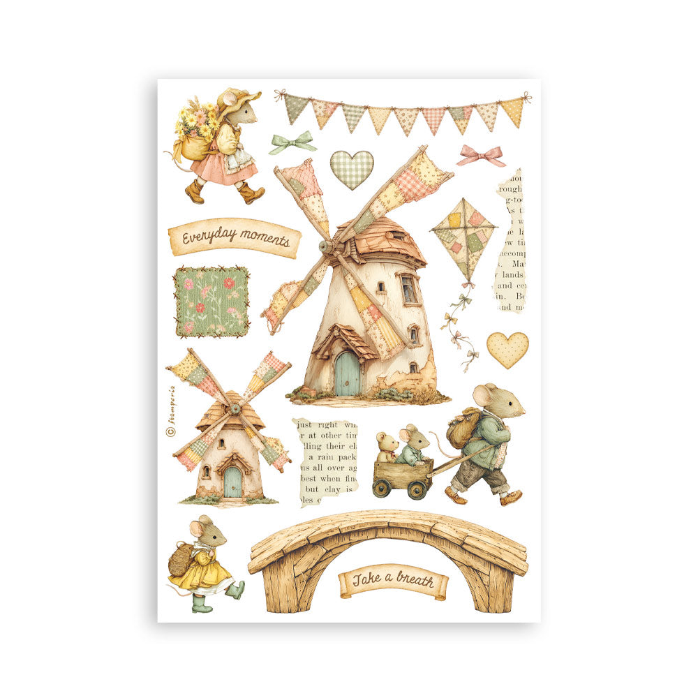 Printed Washi Pad For Art And Craft A5 8 Sheets - Cozy Family