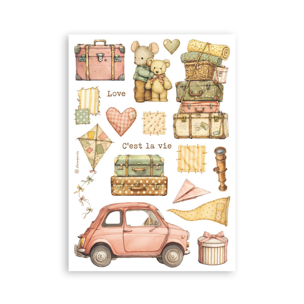 Printed Washi Pad For Art And Craft A5 8 Sheets - Cozy Family