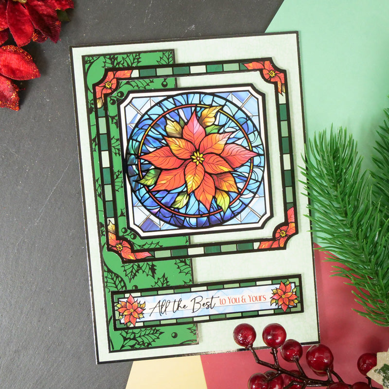 Stained Glass Christmas Luxury Foiled Edge-to-Edge Cardstock