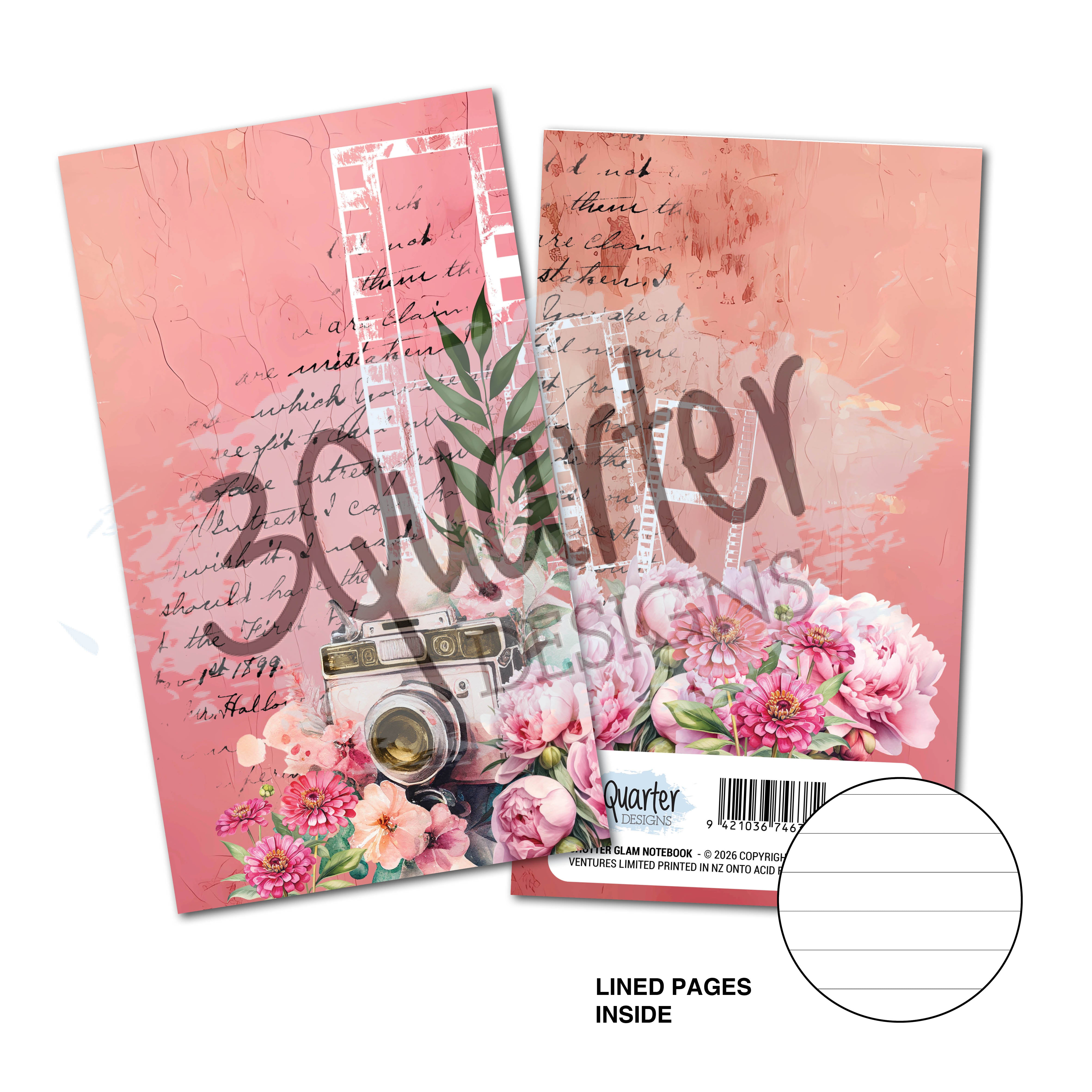 3Quarter Designs Shutter Glam - Mini Notebook