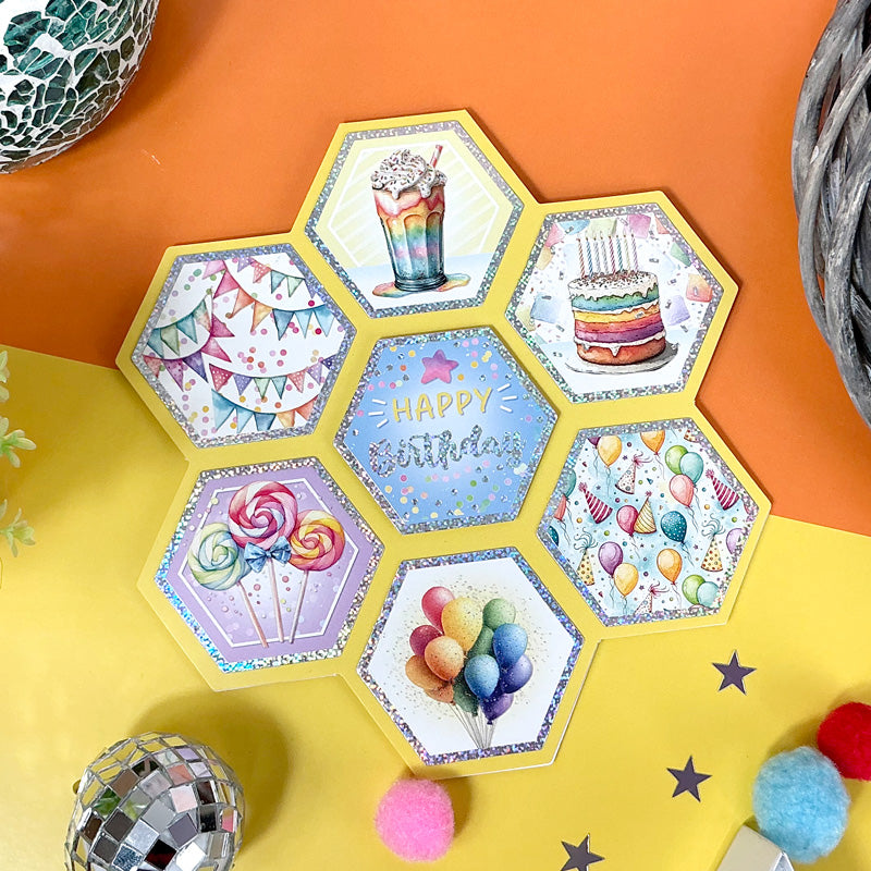 Luxury Shaped Cards - Hexagon Flower