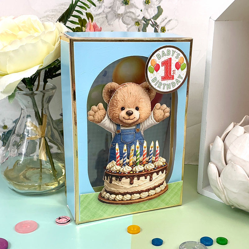 Side-Pop Stepper Card - Happy Bear-thday