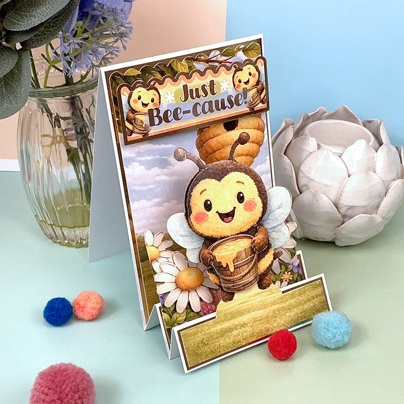 Side-Pop Stepper Card - Just Bee-cause!