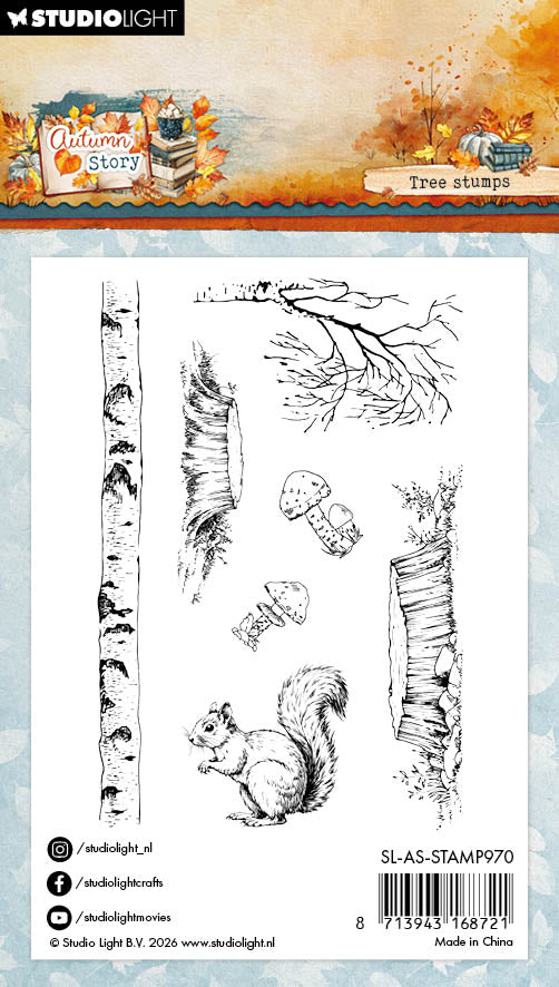 SL Clear Stamps Tree Stumps Autumn Story 7 Pieces