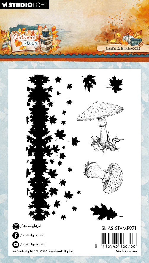 SL Clear Stamps Leaves And Mushrooms Autumn Story 6 Pieces
