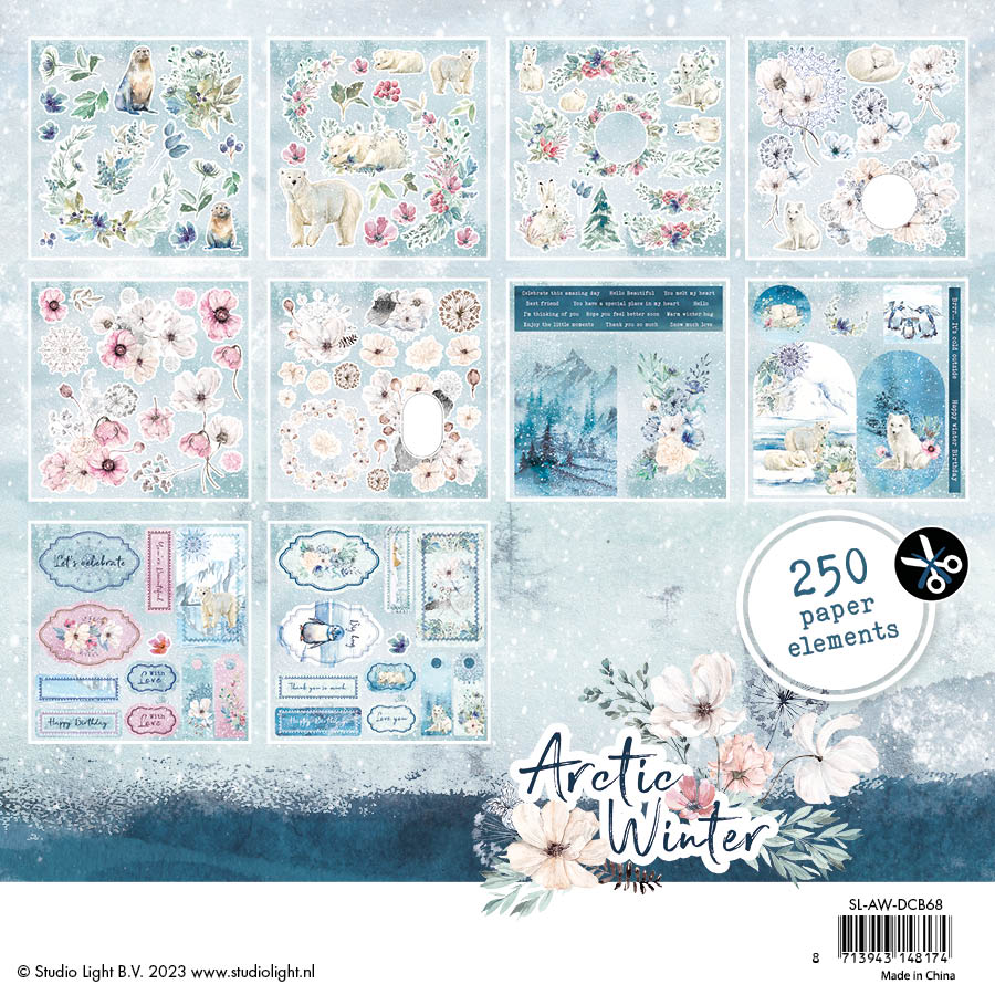 SL Die-Cut Block Paper Elements Artic Winter 152,5x152,5x5mm 20 SH nr.68