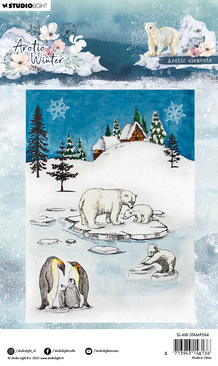 SL Clear Stamp Arctic Elements Artic Winter 99x139x3mm 9 PC nr.584