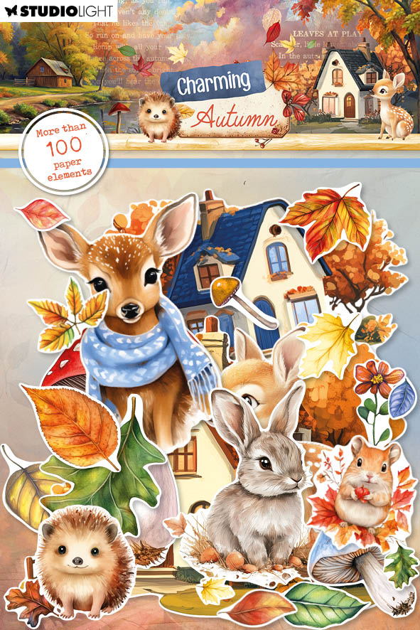 SL Paper Elements Leaves, Animals & Houses Charming Autumn 108 Pieces