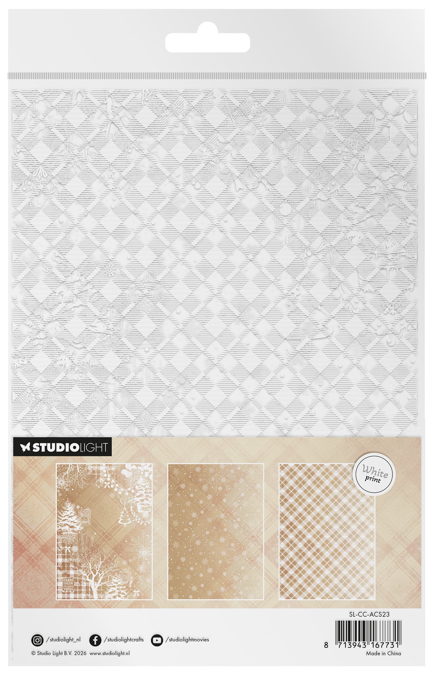 SL Acetate Sheets Plaid & Snow Cottage Christmas 6 Sheets