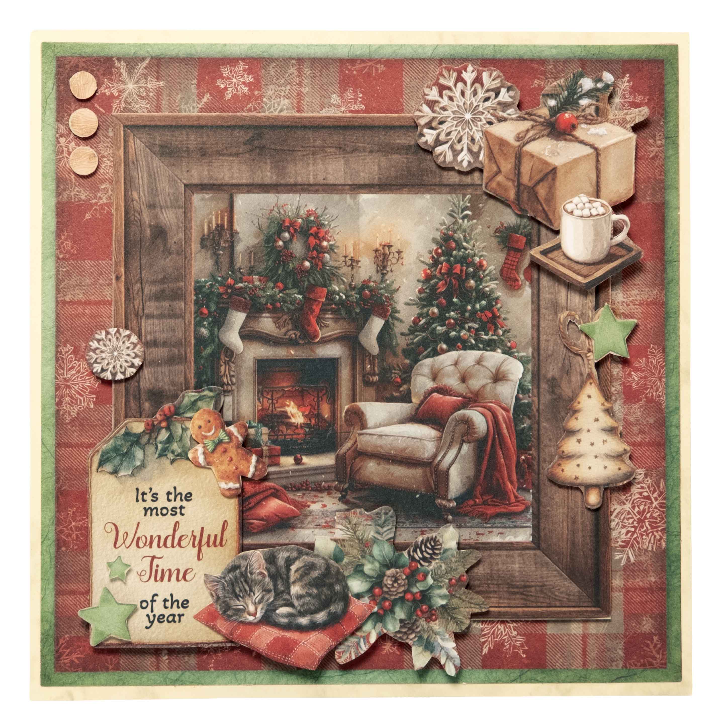 SL Card Making Pad For Creating 12 Cards Cottage Christmas 14 Sheets