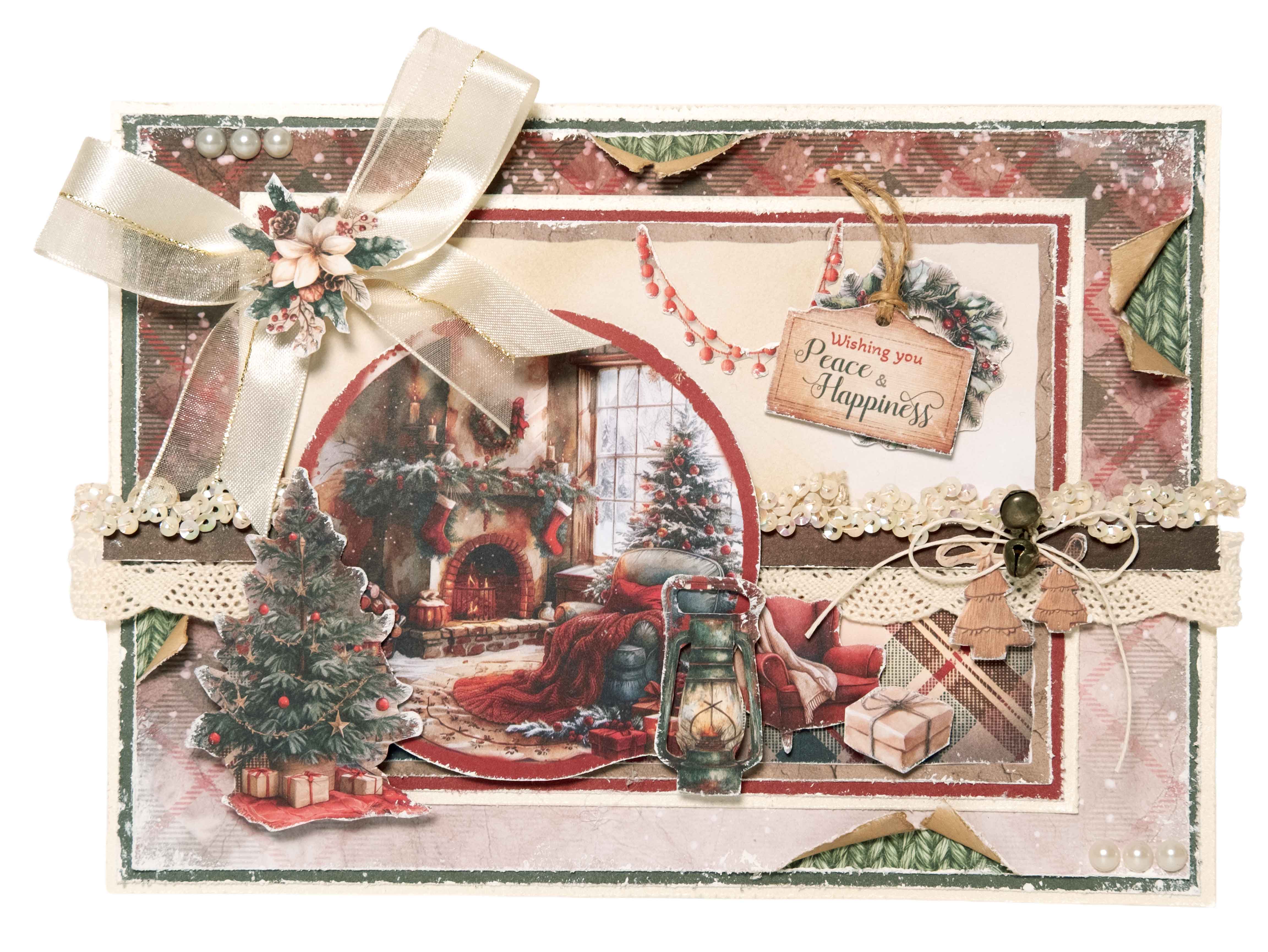 SL Card Making Pad For Creating 12 Cards Cottage Christmas 14 Sheets
