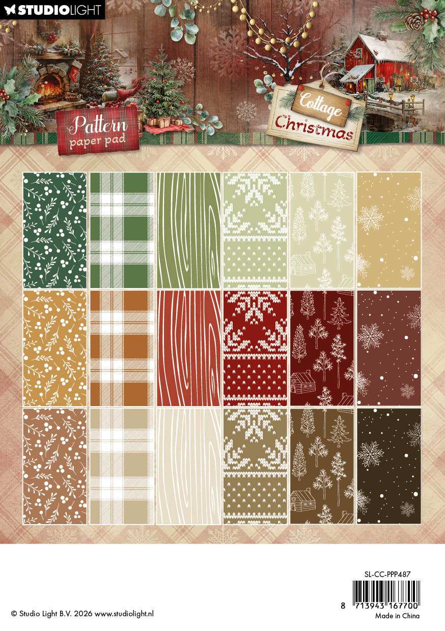 SL Pattern Paper Pad Cottage Christmas 36 Sheets