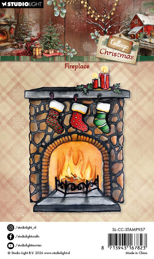 SL Clear Stamps Fireplace Cottage Christmas 1 Sheets