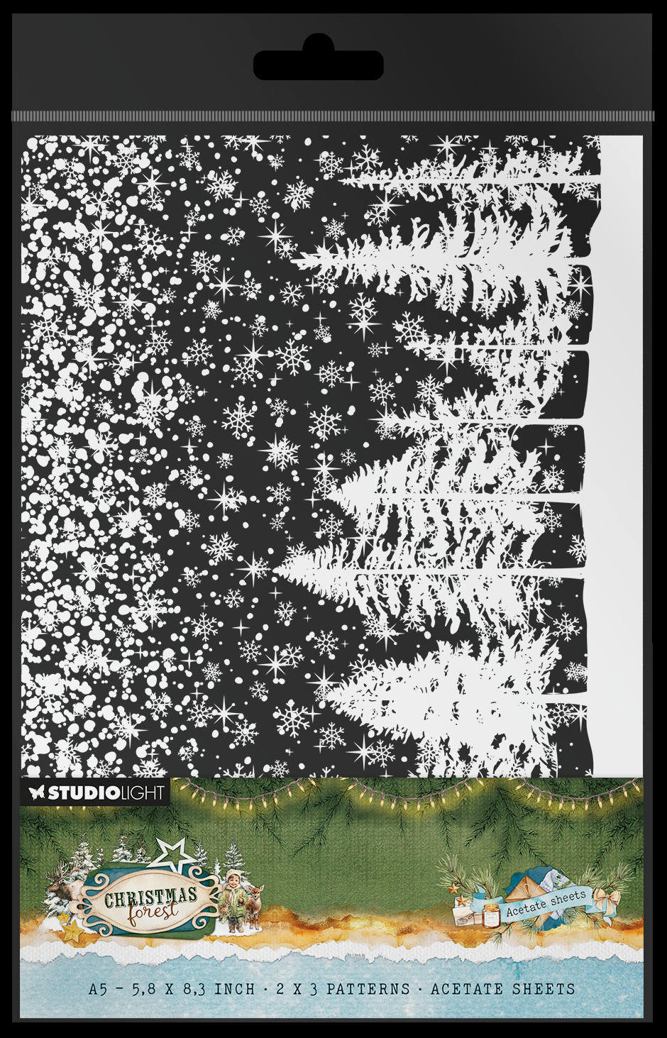 SL Acetate Sheets Snow & Landscape Christmas Forest 6 Sheets