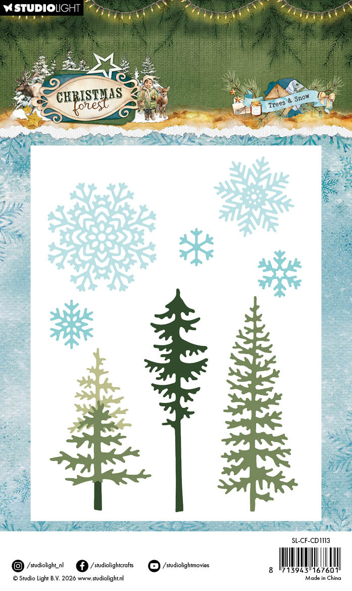SL Cutting Dies Trees And Snow Christmas Forest 10 Pieces