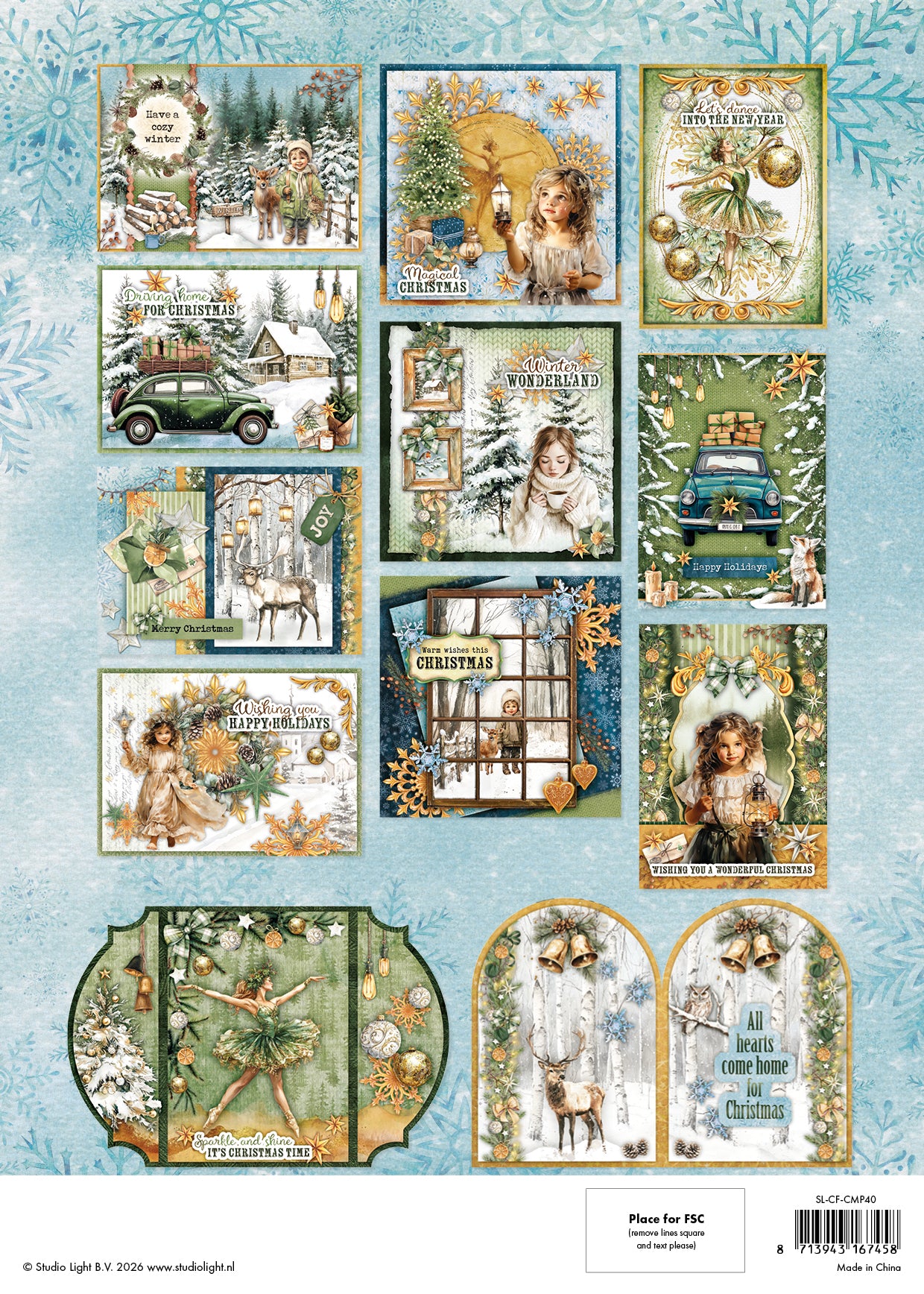 SL Card Making Pad Christmas Forest 14 Sheets