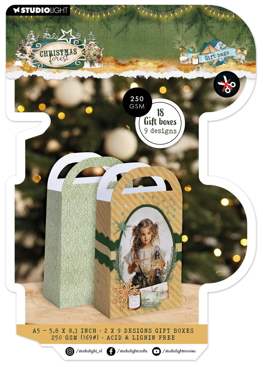 SL Giftbox Paper Pad Giftbag Christmas Forest 18 Sheets