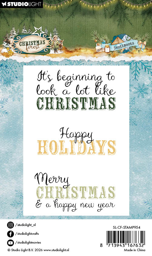 SL Clear Stamps Sentiments Christmas Forest 6 Pieces