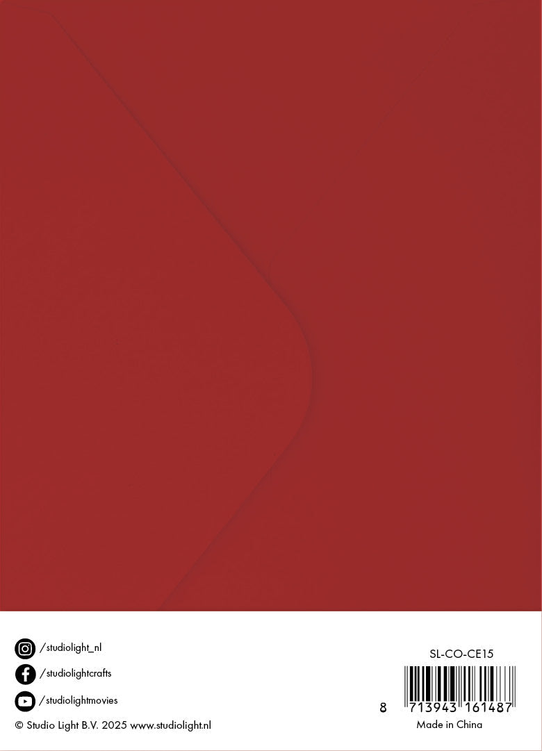 SL Cards & Envelopes Christmas Red Consumables 20 Pieces