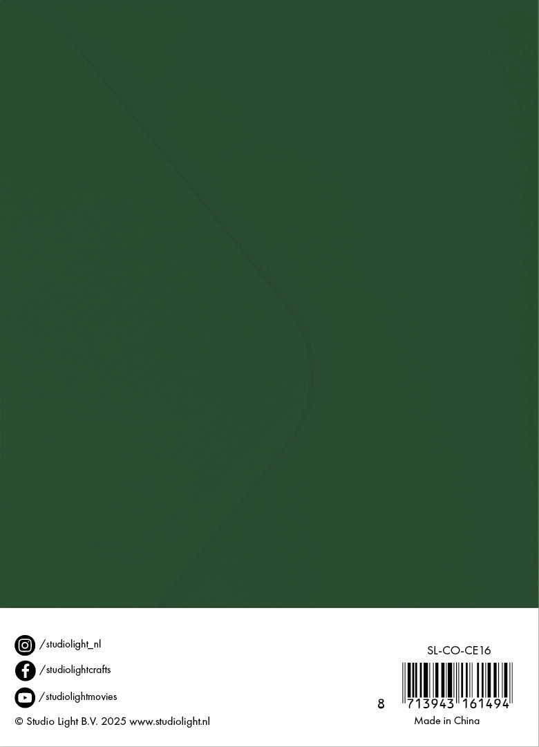 SL Cards & Envelopes Christmas Green Consumables 20 Pieces