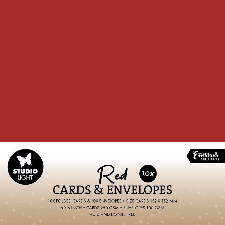 SL Cards & Envelopes Christmas Red Consumables 20 Pieces