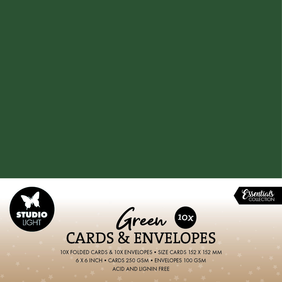 SL Cards & Envelopes Christmas Green Consumables 20 Pieces