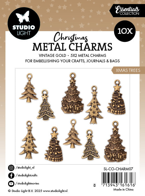 SL Metal Charms Christmas Trees Essentials 10 Pieces