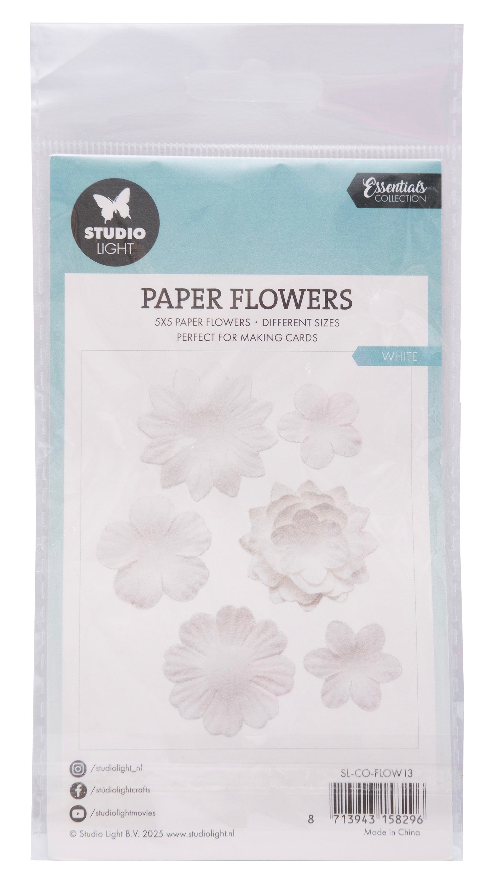 SL Paper Flowers 25x White Consumables 25 PC