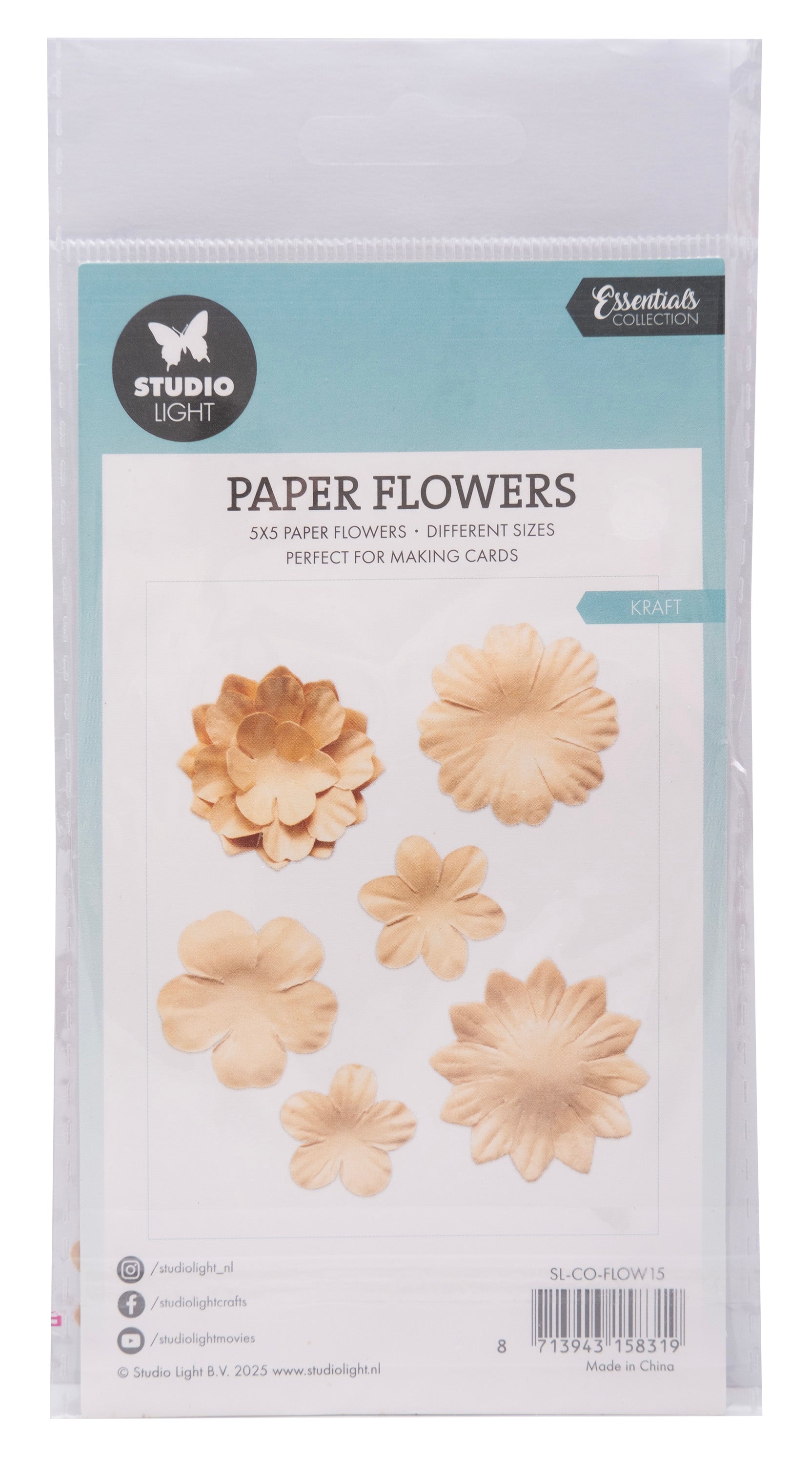 SL Paper Flowers 25x Kraft Consumables 25 PC