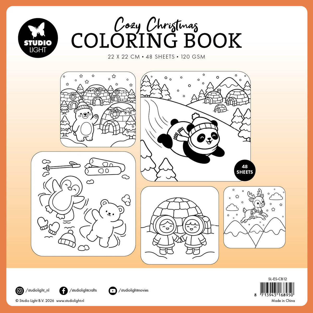 SL Coloring Book Cozy Christmas - Polar Magic Essentials 48 Sheets
