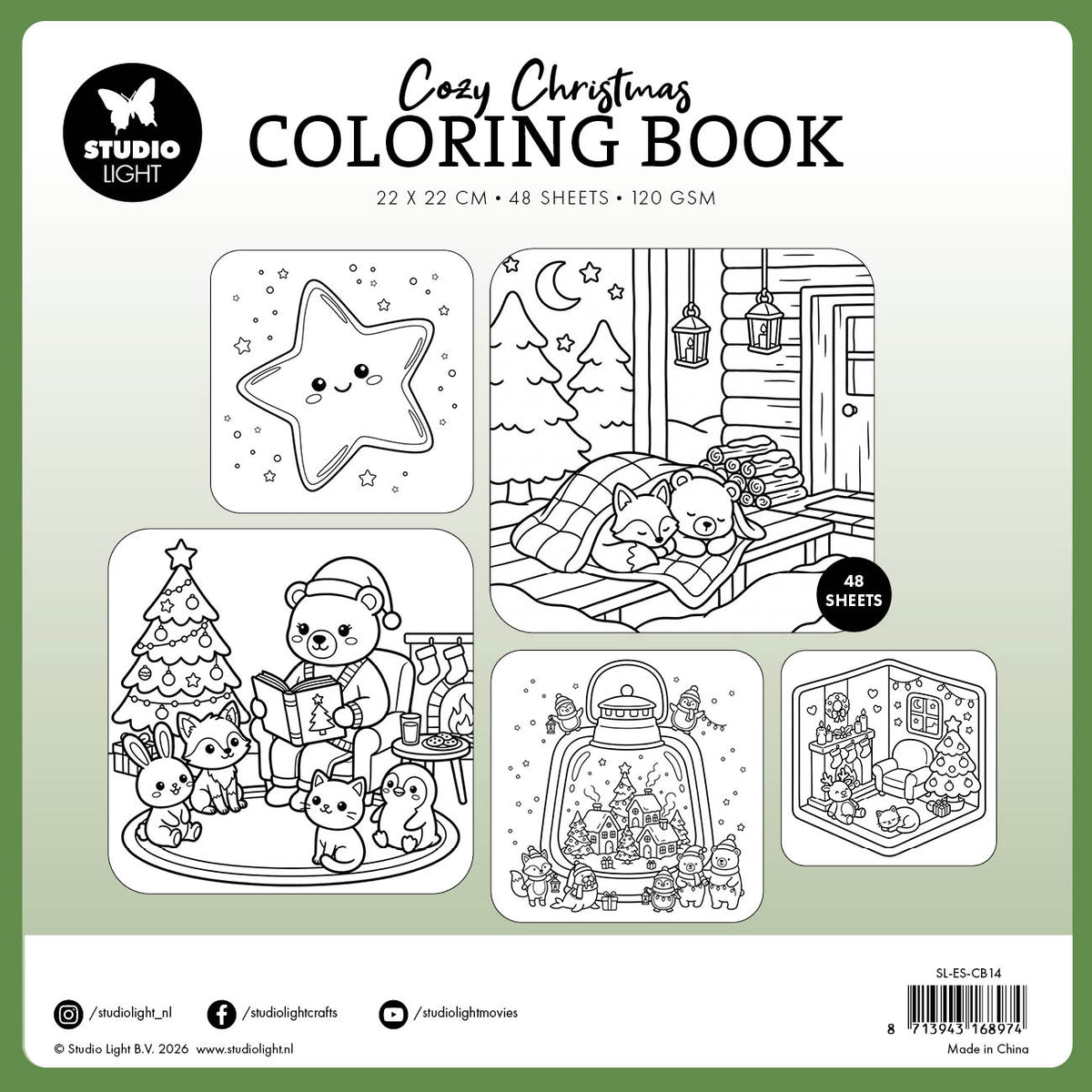 SL Coloring Book Cozy Christmas - Glowing Lights Essentials 48 Sheets