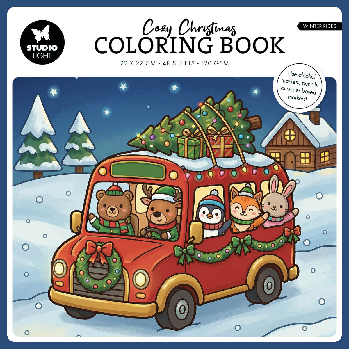SL Coloring Book Cozy Christmas - Winter Rides Essentials 48 Sheets
