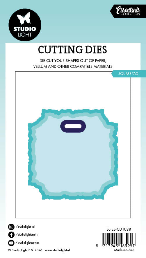 SL Cutting Die Torn Edge Tag Square Essentials 5 Pieces