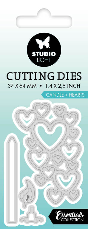 SL Cutting Dies Candle + Hearts Essentials 37x64x1mm 4 PC nr.755
