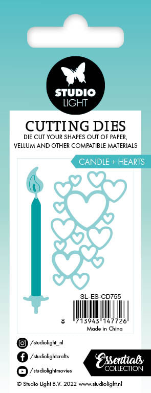 SL Cutting Dies Candle + Hearts Essentials 37x64x1mm 4 PC nr.755