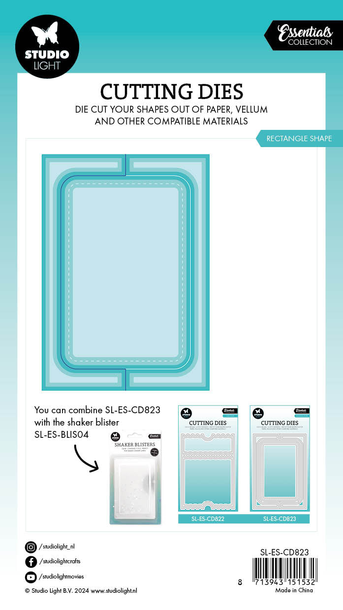 SL Cutting Dies Rectangle Card Shape Essentials 8 PC