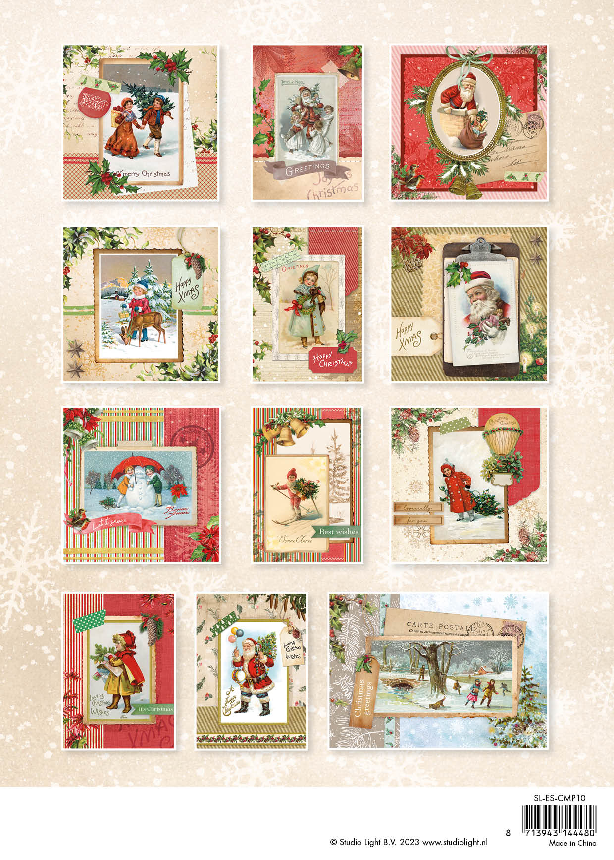 SL Card Making Pad Vintage Christmas Essentials 210x294x5mm 12 SH nr.10