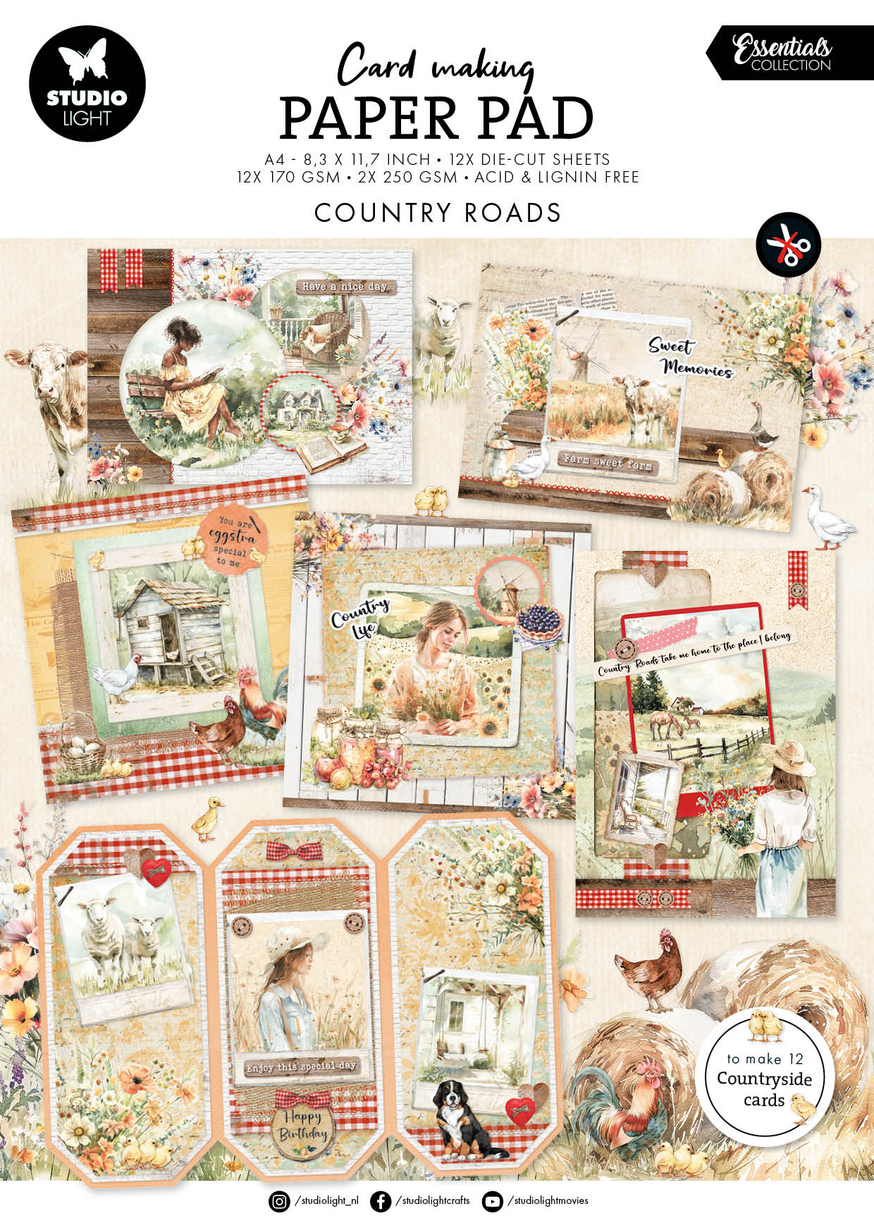 SL Card Making Pad Country Roads Essentials 14 Sheets