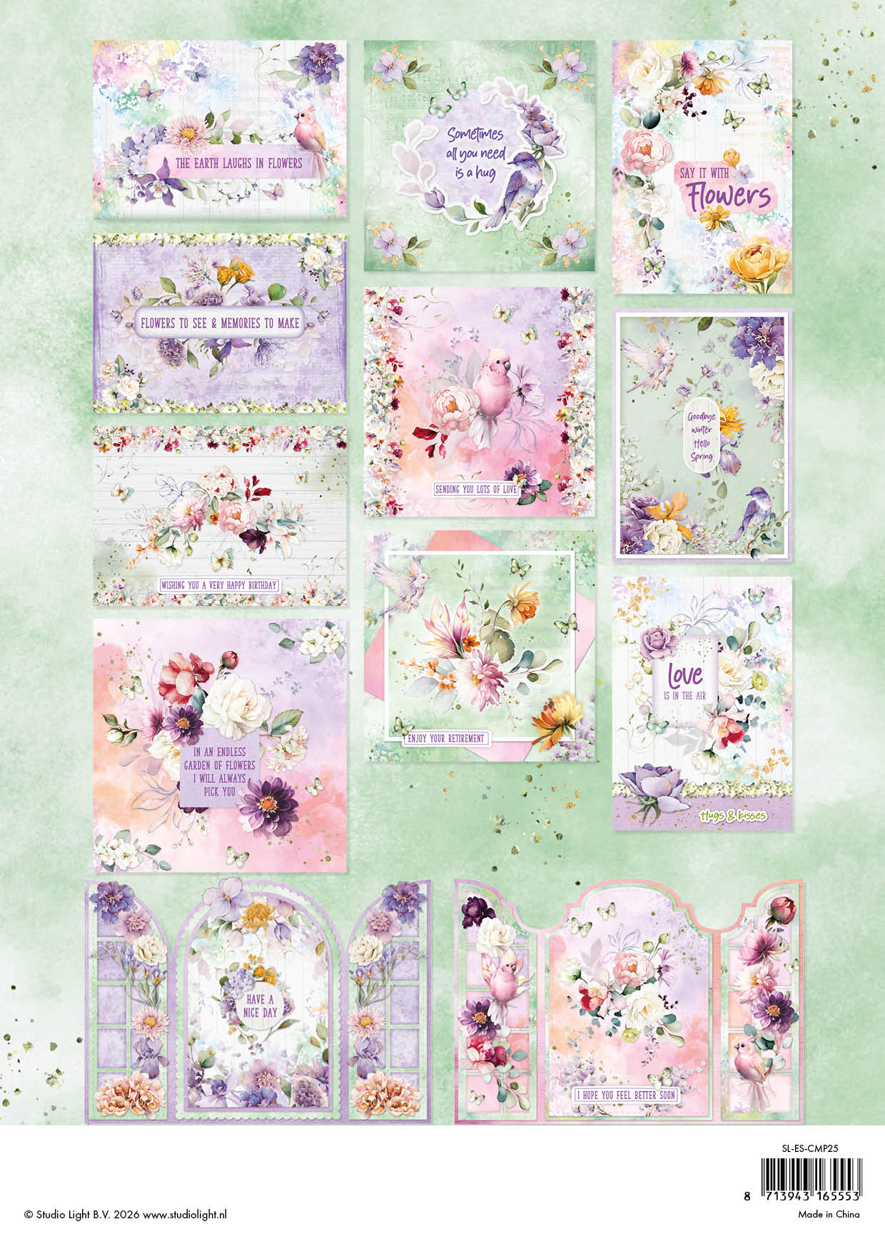 SL Card Making Pad Flowers Essentials 14 Sheets