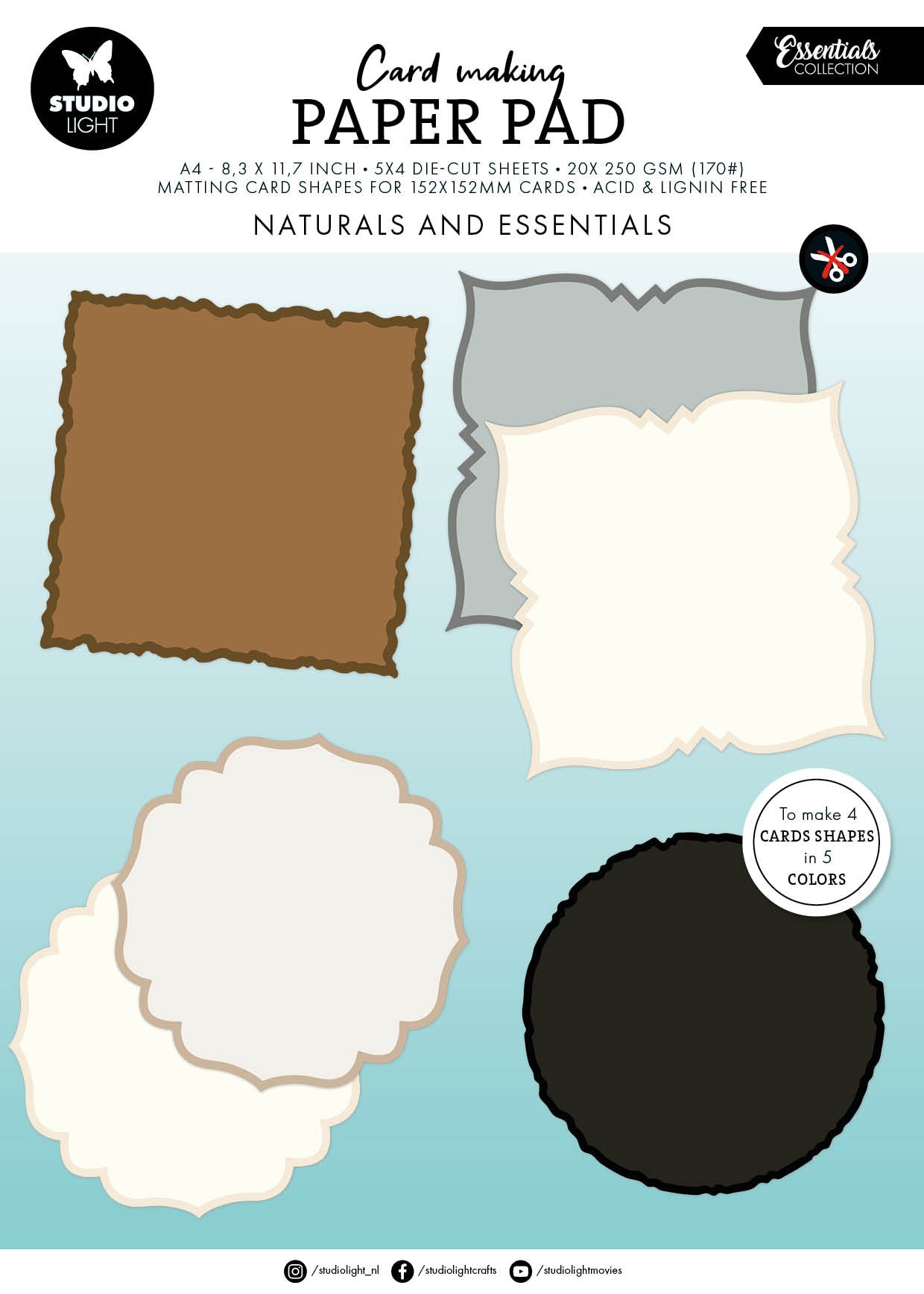 SL Card Making Pad Naturals Essentials 20 Sheets