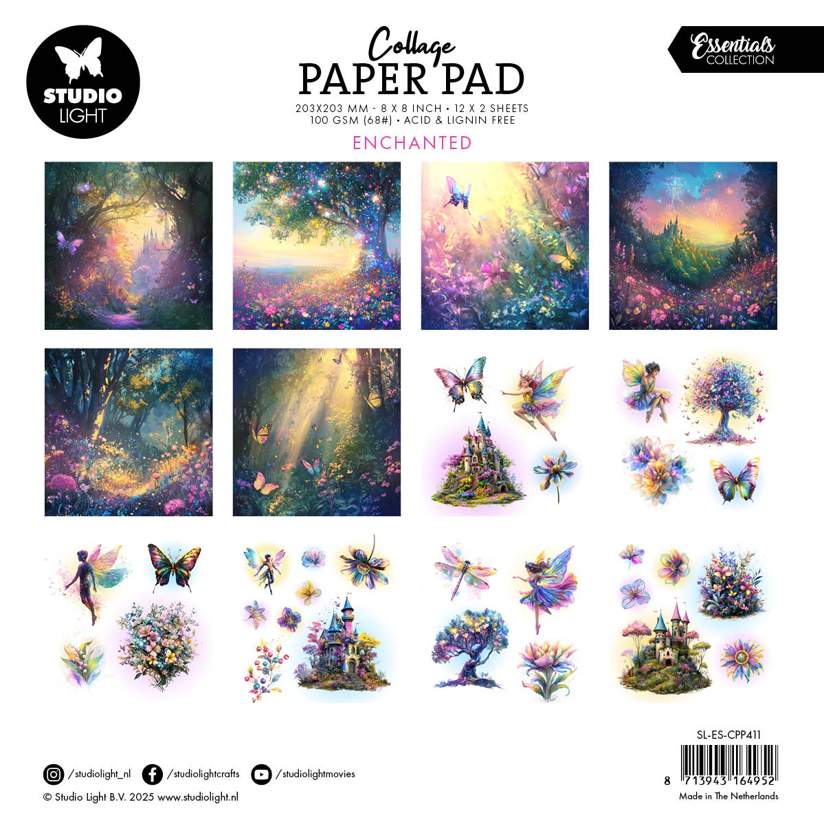 SL Collage Paper Pad Enchanted Essentials 203x203x5mm 24 Sheets