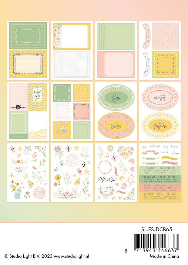 SL Die-Cut Block Floral Pastel Frames Essentials 105x148x3mm 24 SH nr.65