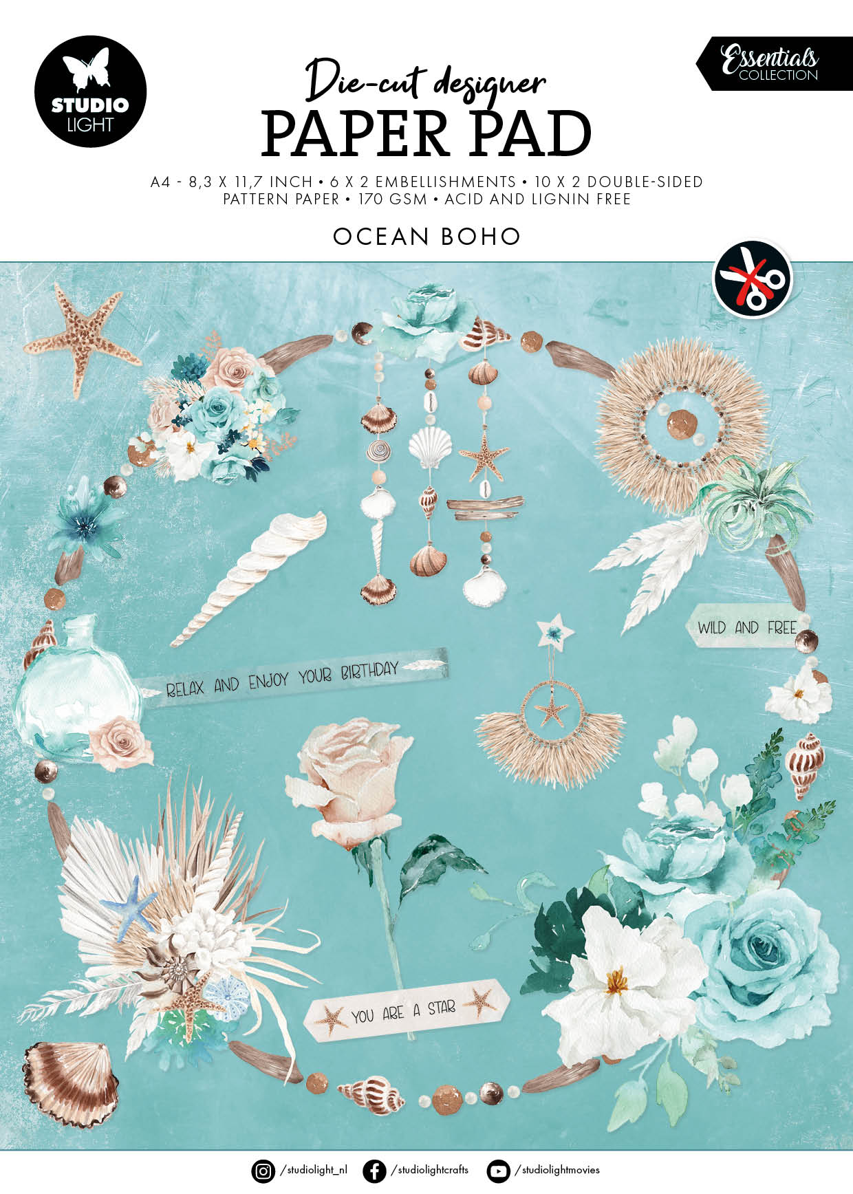 SL Die-Cut Paper Pad Ocean Boho Essentials 32 SH