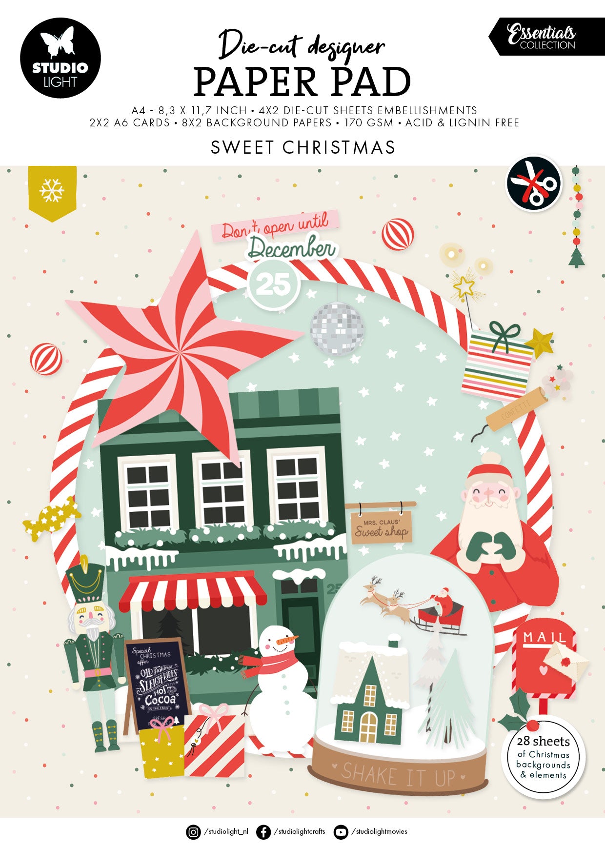 SL Die-Cut Designer Paper Pad Sweet Christmas Essentials 28 SH