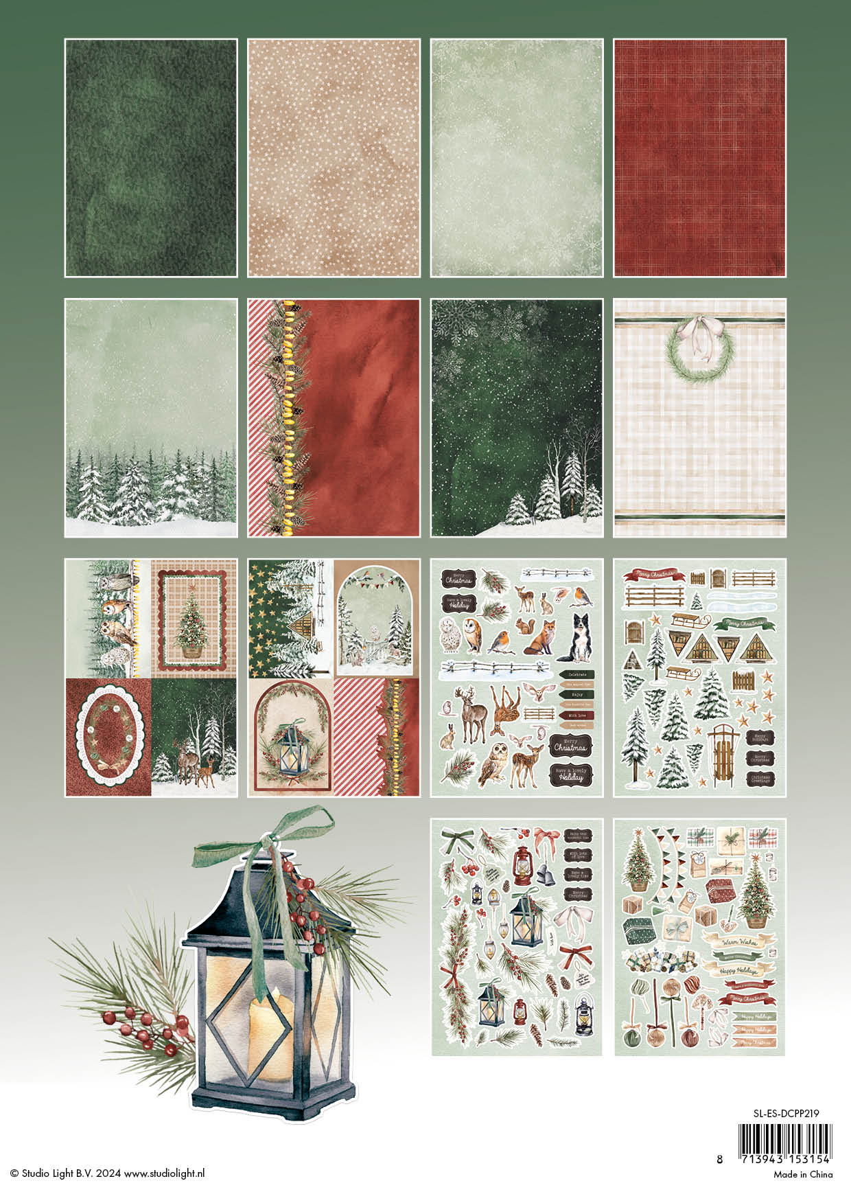 SL Die-Cut Designer Paper Pad Festive Forest Essentials 28 SH