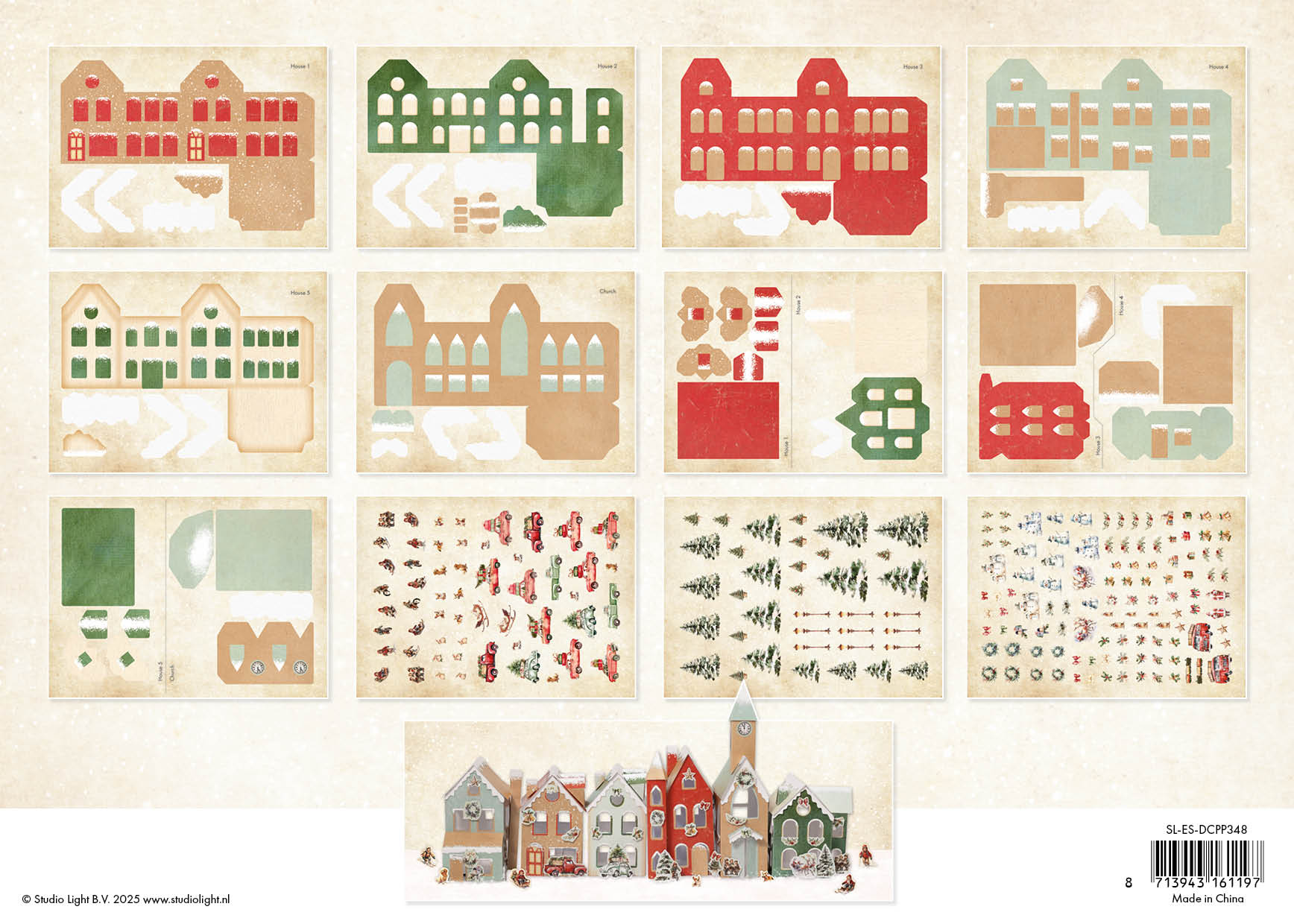 SL DIY Village Christmas Village Essentials 12 Sheets