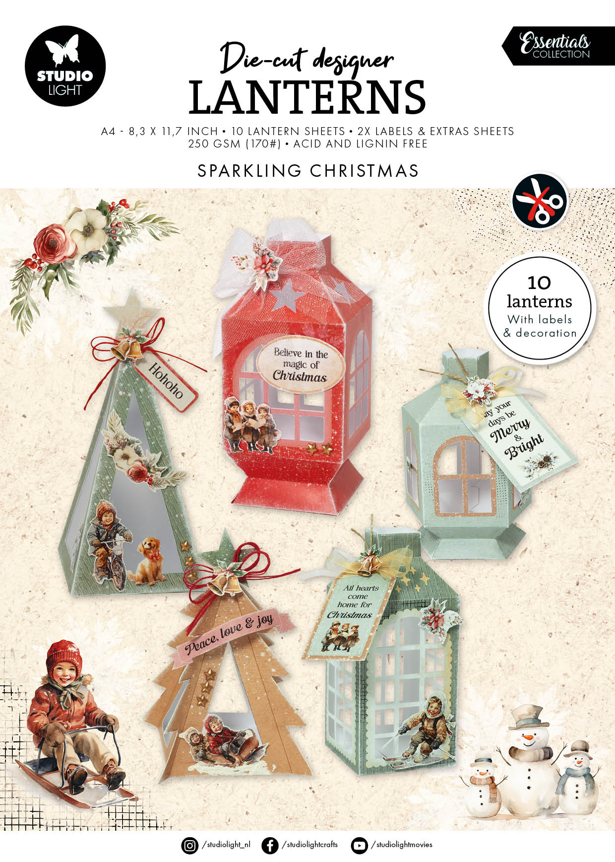 SL DIY Lanterns Sparkling Christmas Essentials 12 Sheets