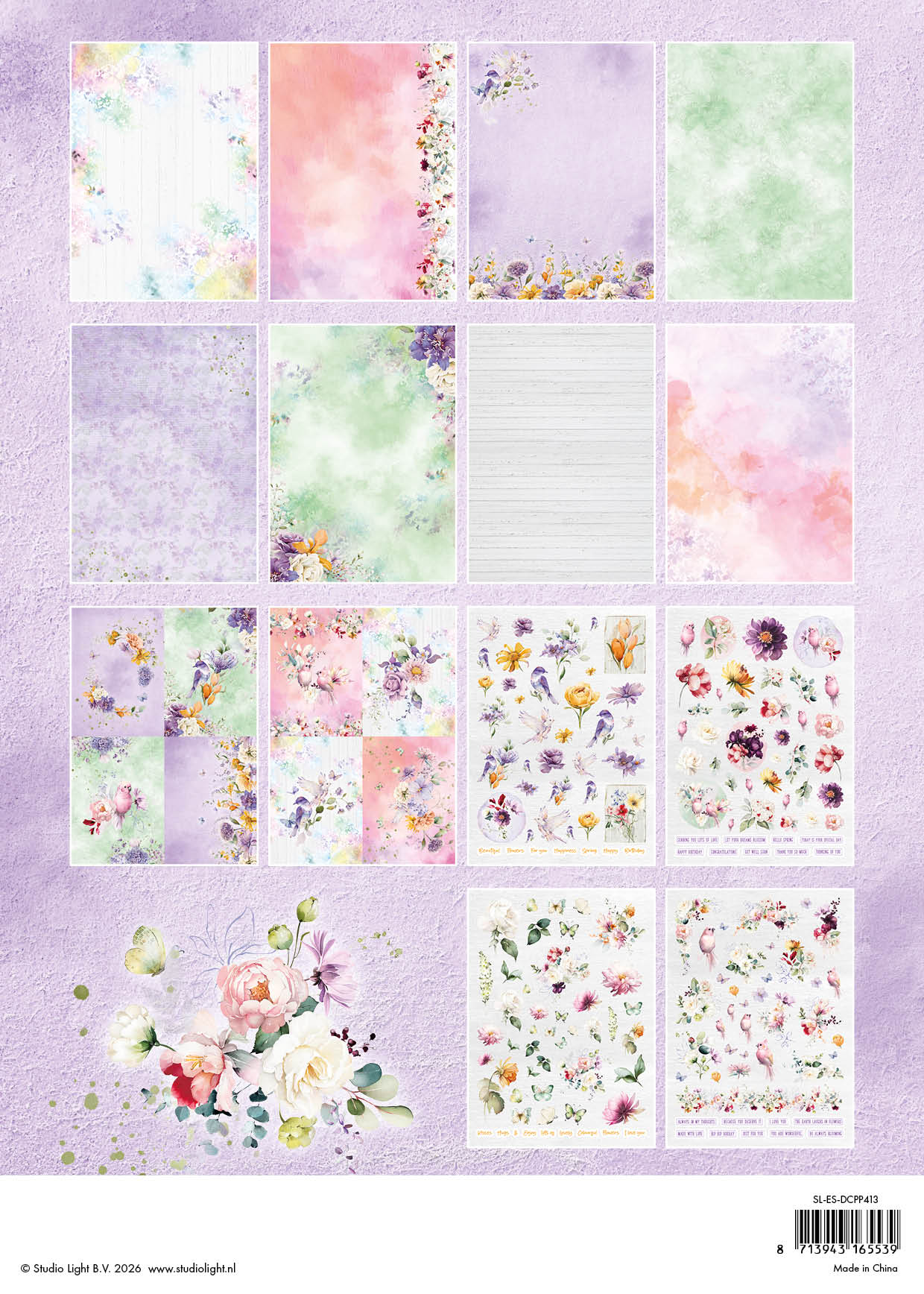 SL Die-Cut Paper Pad Flowers Essentials 28 Sheets